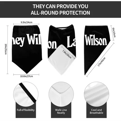 Vista 2 de TUNLEY Lainey Singer Wilson Face Shield Mesh Breathable Face Shield Neck Protector Triangular Face Mask UV Protection Sports Riding Unisex Black