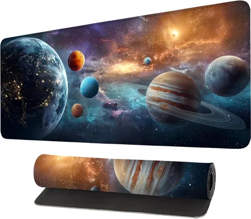 Vista 10 de Alfombrilla de mouse extragrande para juegos con base de goma antideslizante, impermeable para teclado, mouse y oficina, perfecta para jugadores