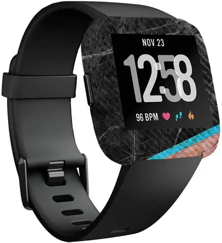 Vista 10 de MightySkins Piel de Fibra de Carbono para Fitbit Versa – Madera abstracta Protectora y duradera Acabado de fibra de carbono texturizada Fácil