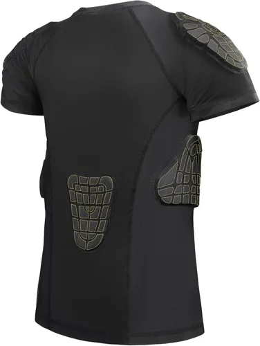 Vista 2 de Padded Shirt Youth Boys Padded Compression Sports Protective T-Shirt Kids Rib Chest Guard for Football Baseball Basketball