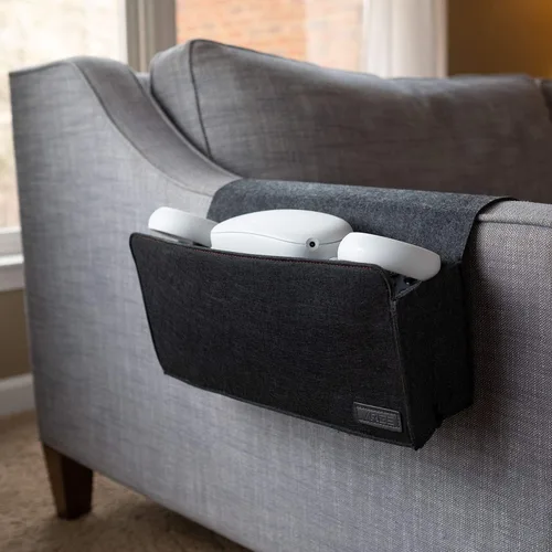 Vista 2 de VRGE - Organizador de juegos para mesita de noche, soporte de fieltro colgante para controladores de juegosauricularesMeta Oculus Quest 32 VR