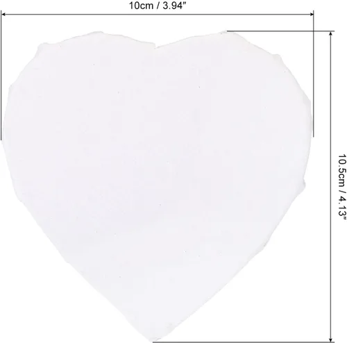 Vista 2 de PATIKIL Lienzos de pintura para pintura, paquete de 2 paneles de madera con forma de corazón de 4 x 4 pulgadas, paneles de arte en blanco estirados