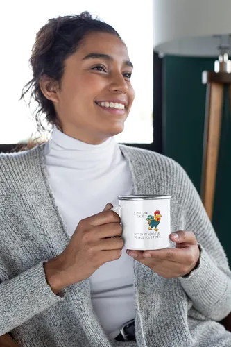Vista 4 de I May Look Calm. But In My Head I've Pecked You 3 Times. - Divertida taza de café esmaltada sarcástica para regalo, color blanco, 12 onzas