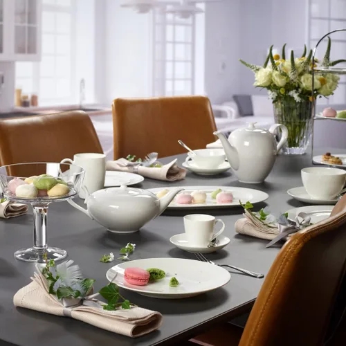 Vista 3 de Villeroy & Boch Signature Collection - Taza de té Anmut, porcelana de hueso premium, fabricada en Alemania, capacidad de 6.75 onzas, color blanco