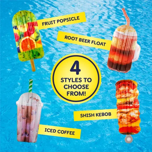 Vista 6 de Flotador de paletas de frutas y fideos – Tubo flotante de piscina, balsas inflables para niños y adultos – Flotador grande para natación en la playa