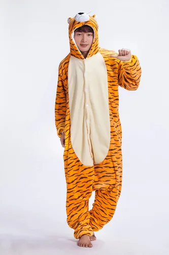 Vista 5 de Pijama de tigre para adultos, sudadera con capucha Kigurumi
