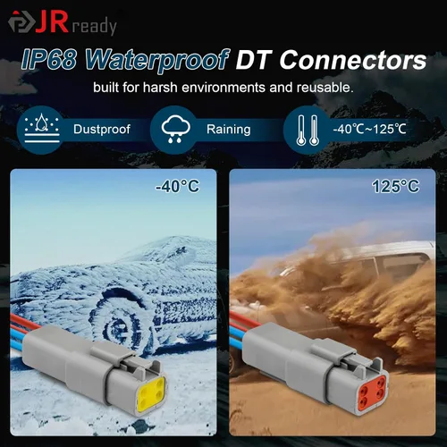 Vista 8 de Kit de conectores Deutsch JRready DW1008, conector de 2 pines gris, conector impermeable DT de 3, 4, 6, 8, 12 pines, contactos estampados