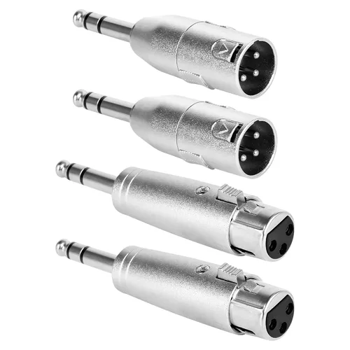 Vista 10 de Adaptador TRS Hembra de 1/4" a XLR Paquete de 2 - Conector TRS de 6.35mm 1/4" a XLR
