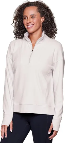 Vista 3 de RBX Active 12 Zip Pullover Para Mujer Suave Ligero Cremallera Cuello Mock Top Running Top