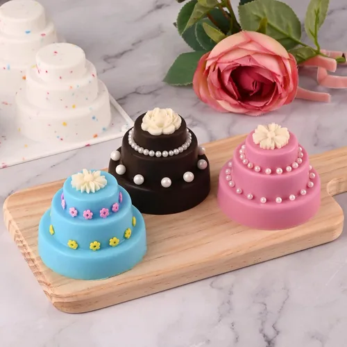 Vista 3 de Sakolla Paquete de 2 Moldes para Mini Pasteles de 3 Niveles, Sin BPA, 6 Cavidades de Silicona, Moldes para Cake Pops, Formas para Hornear Cake Pop