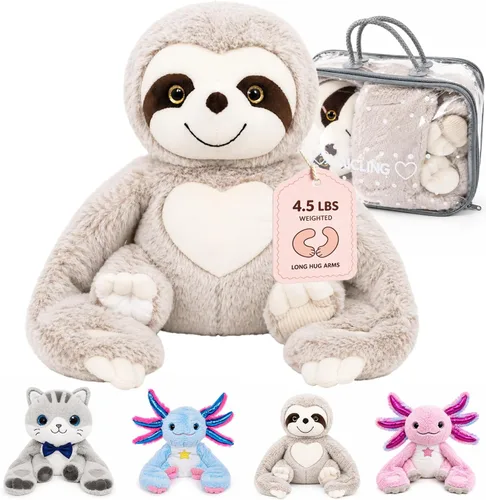 Vista 8 de Micling Animal de Peluche con Peso - Ajolote Azul 4.5 libras, Ideal para Necesidades Sensoriales, Autismo y Ansiedad Comodidad y Relajación tanto