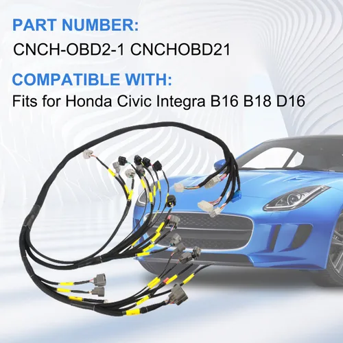 Vista 2 de Kessocco Arnés de cableado del motor CNCH-OBD2-1 CNCHOBD21 Arnés de motor compatible con Civic Acura Integra B16 B18 D16 OBD2 Budget D & B-Series