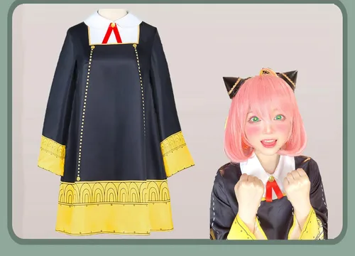 Vista 2 de Disfraz de anime para cosplay de Anya Forger de Anya Forger, uniforme de disfraz de Halloween para niñas de 3 a 12 años
