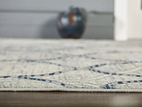 Vista 8 de Abani Alfombra moderna de 3 x 5 pies, diseño geométrico gris y azul, colección Arto