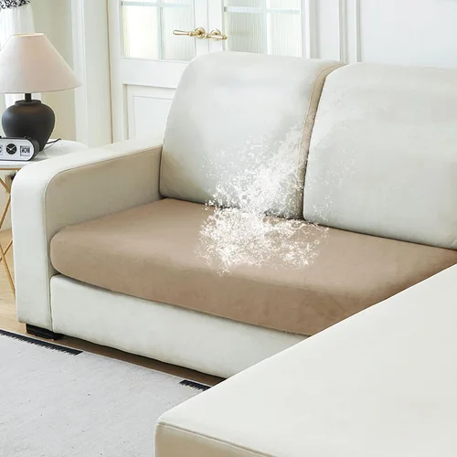 Vista 26 de NAISI Fundas de cojín impermeables de tela de terciopelo grueso lavable, 1 pieza, fundas individuales para sofá modular con parte inferior elástica