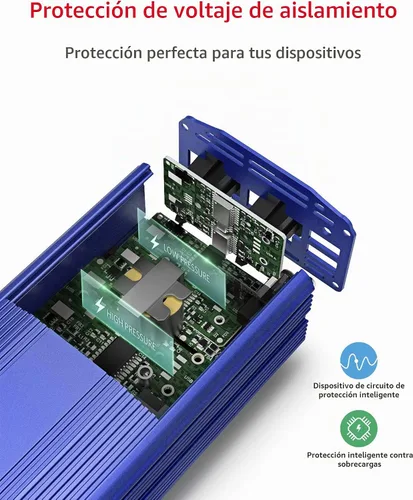 Vista 3 de Inversor de corriente DC 12 V a 110 V AC convertidor (azul)