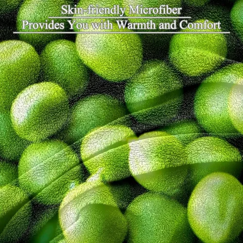 Vista 2 de Green Peas - Manta de franela de verduras ultra suave y acogedora manta de felpa para sofá, silla, sala de estar, aire acondicionado, mantas frescas