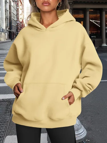 Vista 66 de Trendy Queen - Sudaderas extragrandes con capucha para mujer, suéteres de manga larga, sin botones, de vellón, de otoño, ropa de invierno