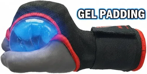 Vista 4 de Guantes interiores de gel para boxeo, vendajes acolchados elásticos debajo de los mitones, envolturas rápidas para niños, hombres y mujeres