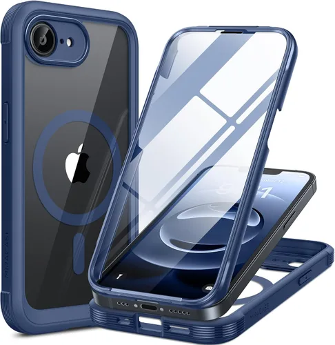 Vista 149 de Miracase - Funda magnética para iPhone 13 Pro Max de 6.7 pulgadas (compatible con MagSafe), transparente, completo, protector de pantalla de vidrio