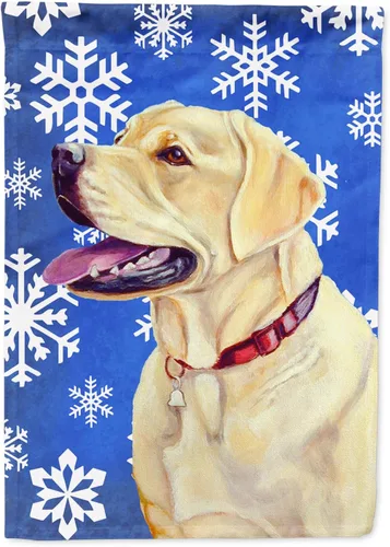 Vista 179 de Caroline's Treasures SC9374GF Bulldog English Snow flakes Holiday Garden Flag Buzón Bandera decorativa para patio exterior, patio, obras de arte