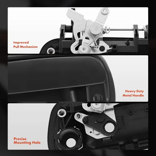Vista 7 de A-Premium Manija de metal mejorada para puerta trasera con cerradura compatible con Toyota Tundra 2000-2006, negro imprimado, repuesto #