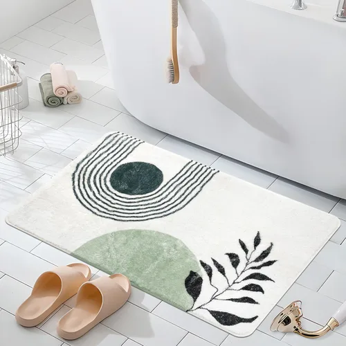 Vista 11 de APROPHIC Alfombras de baño bohemias de 17 x 24 pulgadas para decoración de baño, tapete de baño antideslizante de microfibra de felpa absorbente
