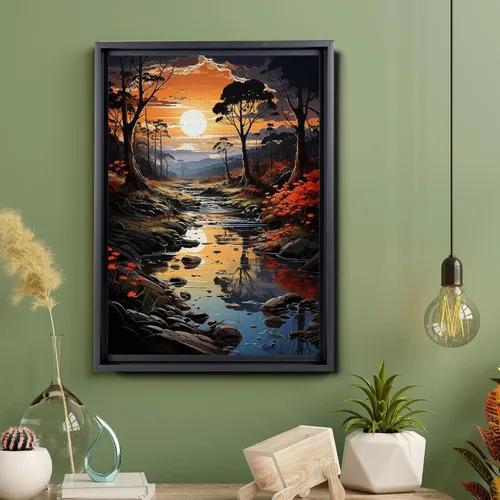 Vista 5 de Forest Art Prints, Warm Sunlight, Green Nature Decor, Forest Green Art, Forest Green Art Work, Abstract Nature Print, Landscape Print