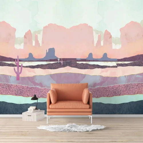 Vista 8 de SIGNFORD - Mural de pared de estilo nórdico con papel tapiz de paisaje natural extraíble para dormitorio o sala de estar.