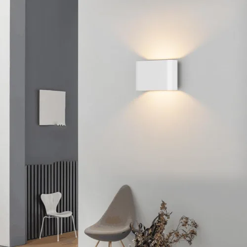 Vista 5 de Aipsun Aplique de pared LED moderno de aluminio para interiores, con cableado, juego de 2 luces de montaje en pared arriba y abajo, para sala