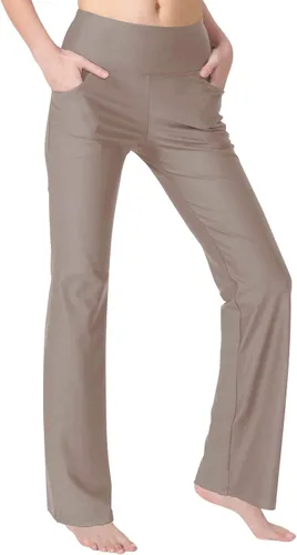 Vista 2 de Pantalones de yoga para mujer con bolsillos, cintura alta, pantalones de entrenamiento de yoga para mujer