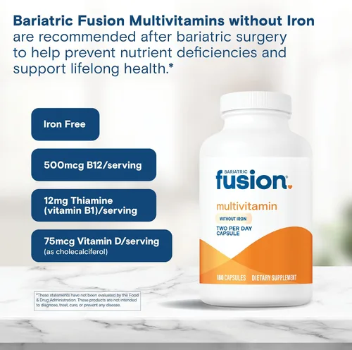 Vista 4 de Bariatric Fusion Multivitamínico bariátrico sin hierro Pacientes post cirugía bariátrica Vitamina bariátrica sin hierro para bypass gástrico