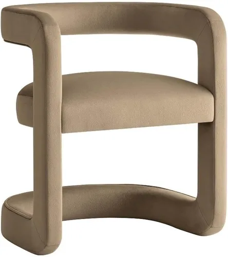 Vista 14 de Modway Winslow Silla de comedor de terciopelo resistente a las manchas en alabastro, sillón de barril con respaldo abierto, silla de comedor