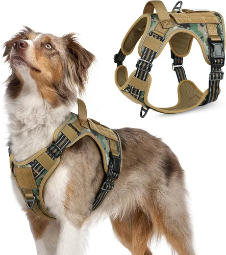 Vista 18 de rabbitgoo Arnés táctico para perros pequeños, chaleco de servicio militar sin tirones con asa y Molle, de fácil control para entrenar y caminar