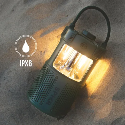 Vista 3 de MEE audio lightSPKR Paquete de 2 altavoces inalámbricos Bluetooth con linterna de campamento: audio de 360°, impermeable IPX6 y ajuste de brillo