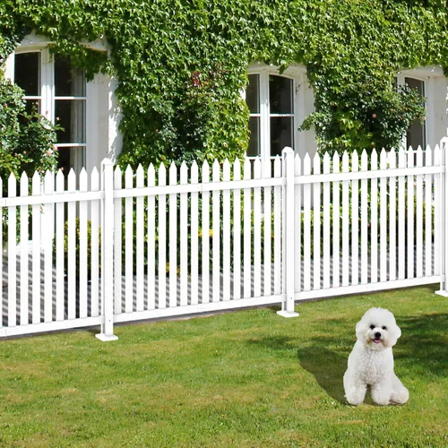 Vista 7 de Pilar de PVC 30 "H poste durable blanco para jardín vinilo piquete valla recta