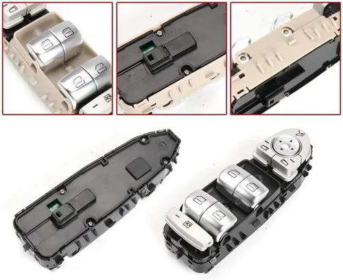 Vista 4 de Interruptor de ventana Master Power de repuesto para Mercedes Benz W213 Clase E E200 E260 E300 E400 2016-2021 (beige)