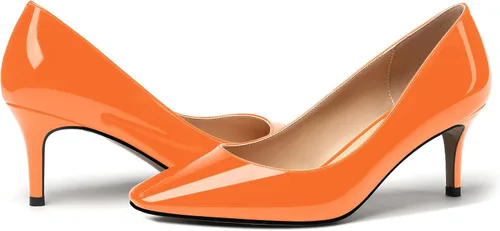 Vista 6 de MERRORI Zapatos de tacón medio con punta cuadrada y charol para mujer, de 2.5 pulgadas