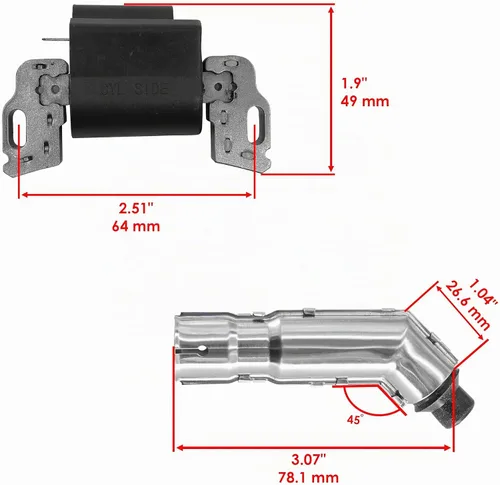 Vista 2 de Bobina de encendido Caltric compatible con John Deere 105 107S 115 D100 D105 D110 D120 E110