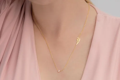 Vista 2 de BirthStone Necklace with Angel Wing