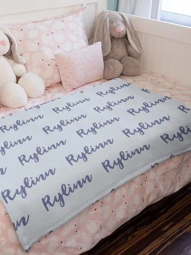 Vista 2 de Manta de bebé personalizada, manta con nombre de bebé, manta personalizada para bebés, niños, jóvenes, adolescentes y adultos, forro polar de felpa