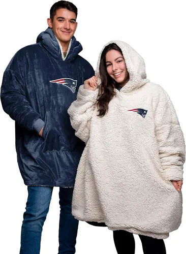 Vista 14 de FOCO NFL Unisex NFL Team Reversible Oversized Sherpa Hoodie Sweatshirt Big Logo Hoodeez