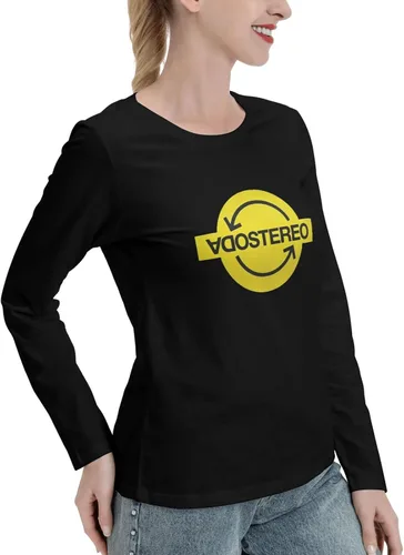 Vista 2 de Soda Stereo T Shirts Womens Fashion Lightweight Fall Round Neck Long Sleeve Tee Tops