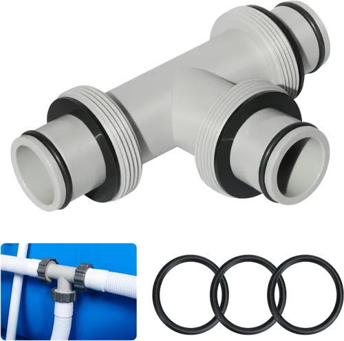 Vista 7 de Conectores y accesorios de manguera de piscina con doble anillo impermeable, divisor en T de manguera de piscina de 1.5 a 1.25 pulgadas