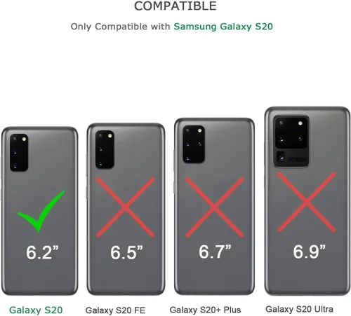 Vista 7 de Tasikar Funda compatible con Samsung Galaxy S20, diseño de grano de madera de fácil agarre (cuero y madera)