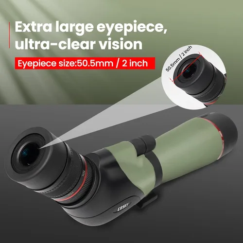 Vista 7 de Gosky 20-60X80 HD Telescopio Terrestre de Enfoque Dual, Prisma BAK4 Ocular Angular de 45 Grados con Trípode, Adaptador para Smartphone, Telescopio