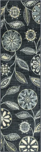 Vista 55 de Maples Rugs Reggie - Alfombra bohemia con estampado floral, 1 pies 8 Gris oscuro