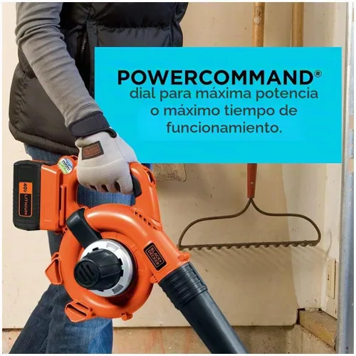 Vista 5 de Barredora de iones de litio Black and Decker de 40 V, Incluye batería de 40V, 24, Negro