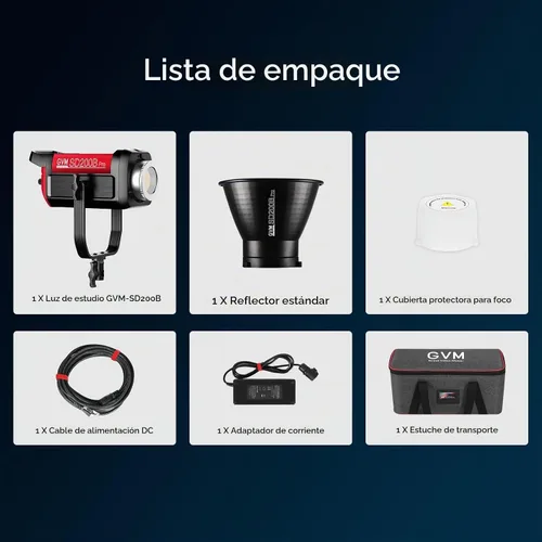 Vista 9 de GVM - Kit de iluminación continua de luz de estudio LED de 200 W para control de red de malla Bluetooth/DMX, 45400lux/3.3 ft con grabación de video