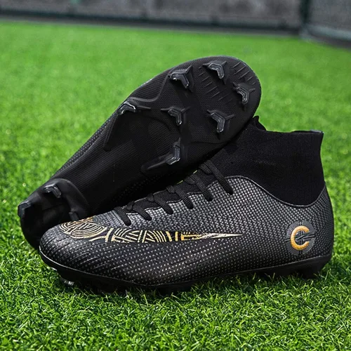 Vista 6 de Botas de fútbol para hombre, zapatos de fútbol profesionales, zapatos de competiciónentrenamiento para niños